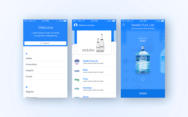 Water order app