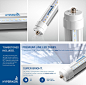 Hyperikon T8/T10/T12 LED Light Tube, 8FT, UL, 36W (75W equivalent), 5000K (Crystal White Glow), Clear Cover, Dual-Ended Power, Tombstones Included, 4300 Lumens - (Pack of 12) - - Amazon.com