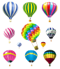 #各种各样的热气球PNG透明底素材#  海量素材尽在 -----> @幸运小7