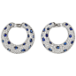 Cartier Panthére Diamond & Sapphire Hoop Earrings