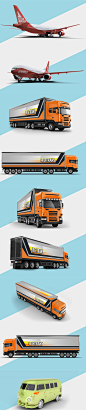 车身广告PSD智能贴图素材 货车 公共车 广告 车体 效果 样机提案-淘宝网
