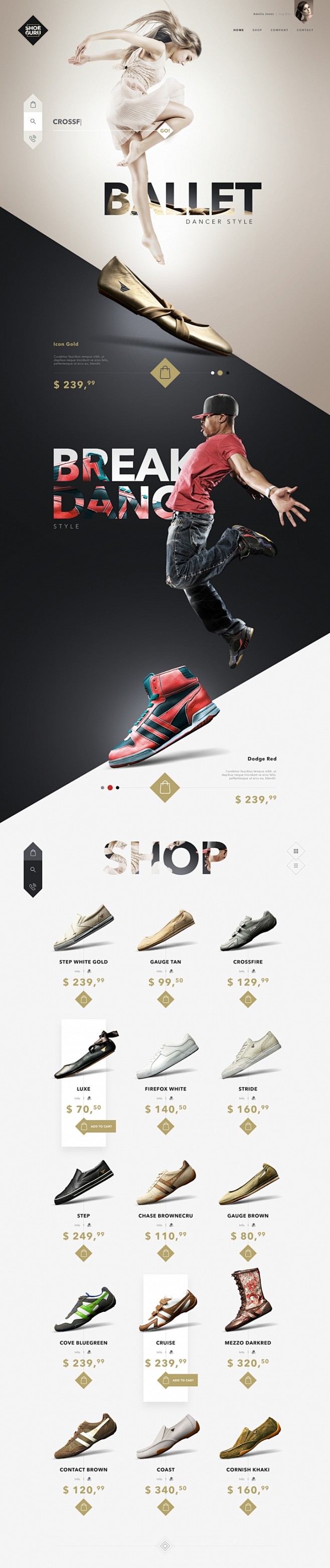 SHOE GURU 鞋品牌网站设计 设计...