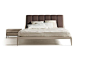 Wooden double bed with upholstered headboard P-611 - Dale Italia: 