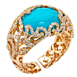 卡布里的Chantecler绿松石和钻石戒指在玫瑰金-意大利-汉密尔顿珠宝商——独特的珠宝
