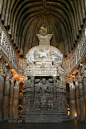 coolartefact:

Inside Ajanta Cave 26, Maharashtra, India. The art of the Ajanta Caves are considered masterpieces of Buddhist religious art, and date from the 2nd century BC to the 6th century AD. 
Source: https://imgur.com/EDh7vKE