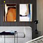 现代简约北欧客厅抽象装饰画沙发背景墙壁画玄关挂画卧室手绘油画-淘宝网