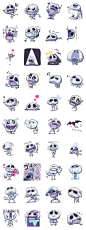 Another scary yet funny skeleton sticker set at LINE app. that I've found very interesting.Developer: NEGI || Sticker packet name: Kottu#表情##表情包##贴纸#