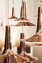 Lovely copper pendant lamps. I would use them in eclectic decor projects, 'cause they are modern and vintage at the same time.: 