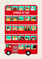 London by bus on Behance