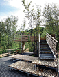 Connecticut birders happily swap their waterlogged Wellies and foggy field glass for the Wesleyan student–designed SplitFrame, a viewing platform in a former cranberry bog.: 