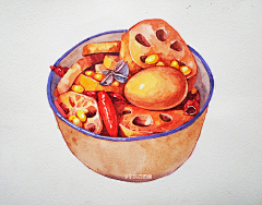 Bundchen采集到水彩美食插画