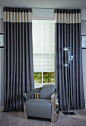 Curtains with contrasting horizontal panel