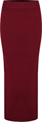 酒红色复古优雅性感开叉半身长裙（多色）-最搭配