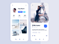 Profile colors minimal blue avatar feed profile image images profile interface mobile clean app design ux ui