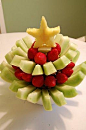 Christmas Fruit Tree...fun idea for the Christmas breakfast table