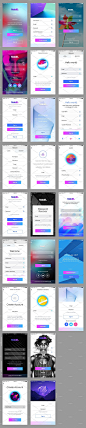 10套多主题移动手机APP UI kits PSD模版 Mobile Theme UI/UX Kit :  