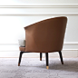 简约现代米白色休闲椅软包设计师样板房卧室客厅美式家具整装定制-淘宝网