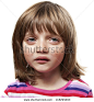 crying little girl - white background - stock photo