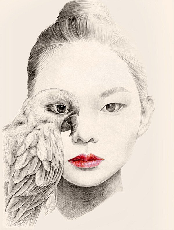 girls & birds by  Ok...