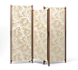 "Partition" folding screen Hermes "partition" angled and foldable screen that can be used to section off spaces and enhance the vertical appeal of Hermes fabrics. Reverse covered with ebony H Decoration canvas fabric. Opened: L76.8&quo