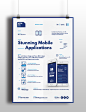 Mobile App Poster Templates : A set of 4 mobile application flyer/poster templates created for app studios or agencies to promote their app design and development services. It is also well-suited for businesses to promote their apps.