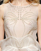 Delicate sheer dress embellished with elegant pearls; beautiful fashion details // Francesco Scognamiglio