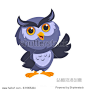 Nice owl, he is greeting, vector illustration