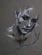 We Shall Be Hypocrites - Chalk and conte on paper by contemporary English artist Guy Denning: 