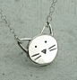 Cat Necklace   in sterling silver by Kathryn by KathrynRiechert: 