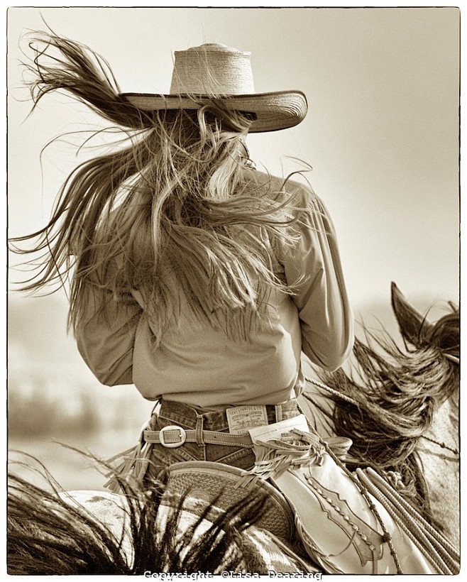 Cowgirl with Long Ha...