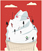 Ilustrator Roberto Cigna / Ice Cream Mountain - Anna Goodson Illustration Agency