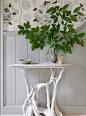 table made from branches and a piece of board and then painted... love it!!