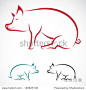 Vector image of an pig 