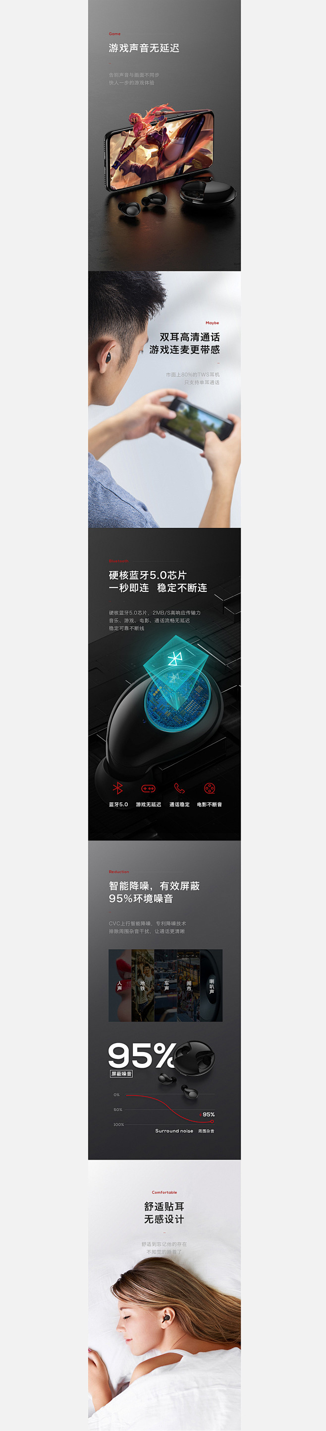 Coolhere蓝牙耳机详情页视觉