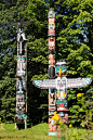 Totem Poles in Stanley Park, Vancouver, Canada