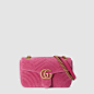 GG Marmont chevron velvet shoulder bag