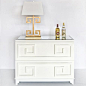 Laquer White Greek Key 2-Drawer Dresser - modern - dressers chests and bedroom armoires - Shades of Light