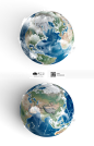 Earth-Model地球各大洲高清PSD模型：