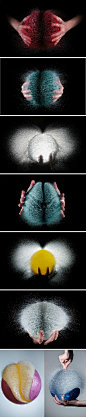 高速摄影，爆炸的水气球，来自英国摄影师 Edward Horsford 的作品。