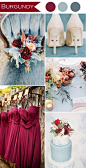 dusty blue and cranberry wedding