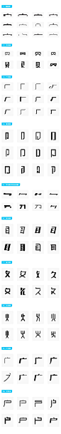 中文字体创作：常用偏旁部首设计范例之参考: 