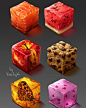 Material study cubes I did for digital painting class  Haven’t fixed some corrections yet though