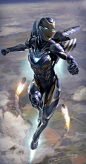 Avengers: Endgame (2017) - Rescue Suit Initial Concept Illustration, Phil Saunders : One of the rare times in my career that a new character design was approved after a single sketch. While there was a push to make Rescue a more gender-neutral suit like R