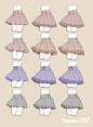 画师なななのか绘制的各种风格的lolita小裙子和衬衫，很好的服饰素村，码住~