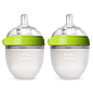 Comotomo Baby Bottle, Green, 5 Ounce, 2 Count