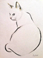 画家Kellas Campbell的作品，猫的姿态——慵懒，寥寥几笔，出神入化！（素描，艺术，绘画，美术，简画）
