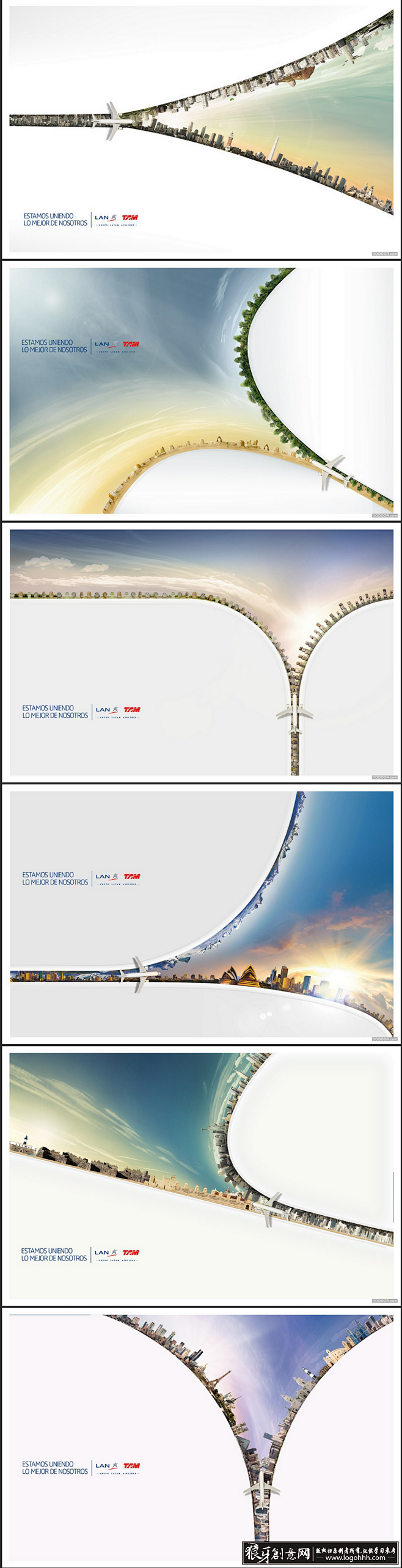 海报灵感 航空公司拉链创意广告设计 航空...