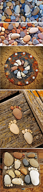 《石头脚印》是苏格兰摄影师Iain Blake的一个有趣的拍摄项目。他利用不同大小的石头摆出脚印的样子，再将这些“脚印”拍成独特的画面。正如我们看过的很多摄影项目一样，这些作品不需要独特的摄影技巧，而是需要摄影师的一点创意和灵感。石头脚印：http://url.cn/2Xskda