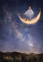 【韩国插画家Aeppol 的「森林女孩日记」系列插画】——  星星的裙子，夜空在我的怀中 ~ 