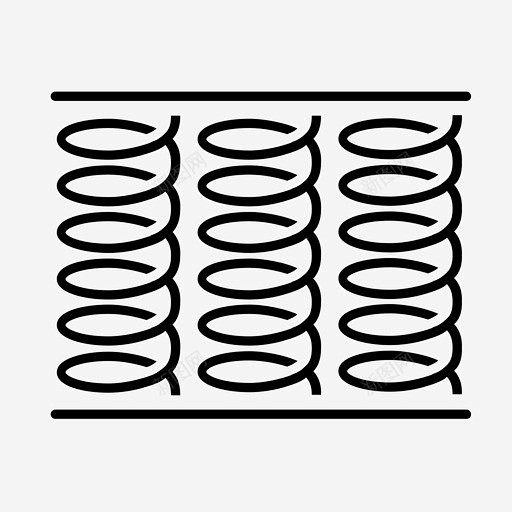 弹簧床床垫图标 平面电商 创意素材
